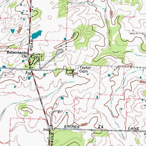 Topographic Map of Taylor Cemetery, TN
