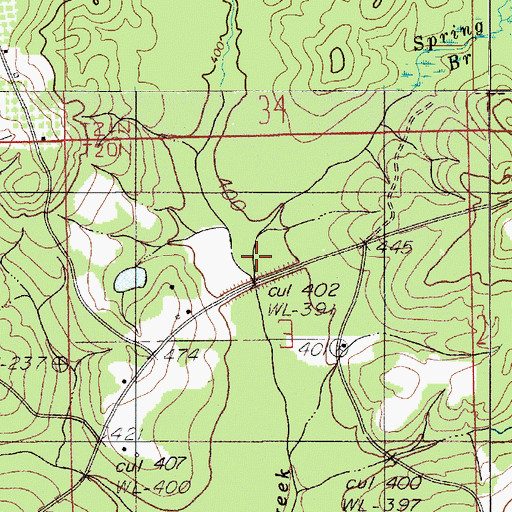 Topographic Map of Spring Branch, AL