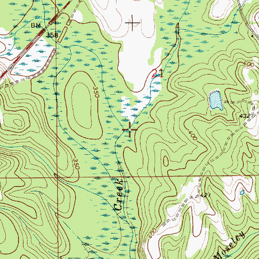 Topographic Map of Spring Creek, AL