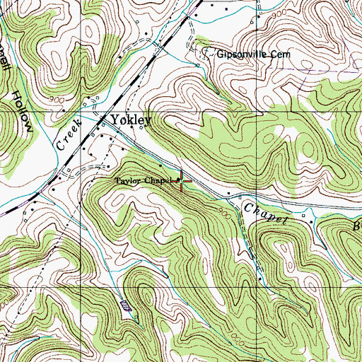 Topographic Map of Taylor Chapel, TN