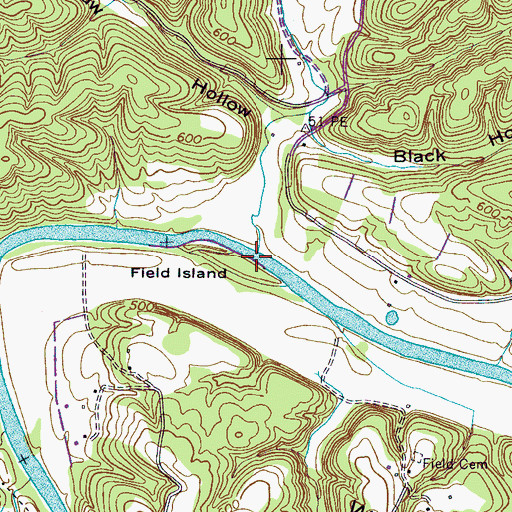 Topographic Map of Taylor Creek, TN