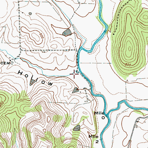 Topographic Map of Taylor Hollow, TN