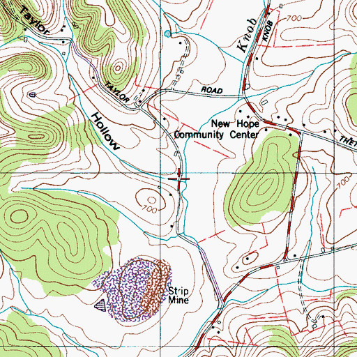 Topographic Map of Taylor Hollow, TN