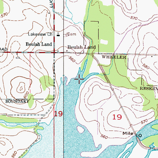Topographic Map of Spring Creek, AL