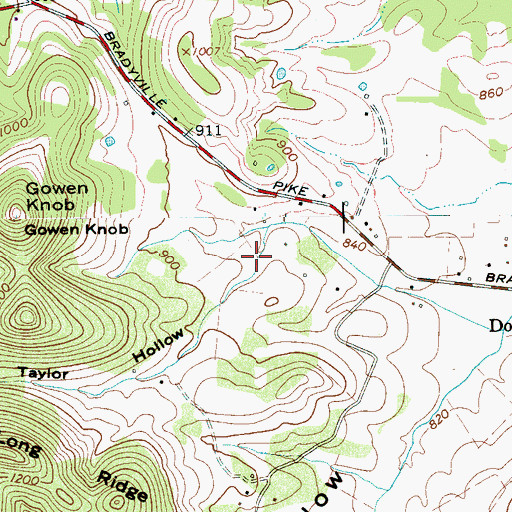 Topographic Map of Taylor Hollow, TN