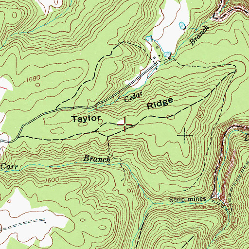 Topographic Map of Taylor Ridge, TN