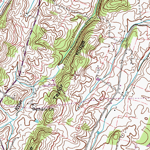 Topographic Map of Taylor Ridge, TN