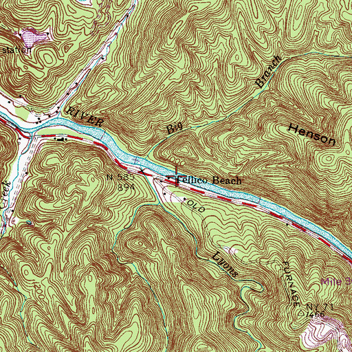 Topographic Map of Tellico Beach, TN
