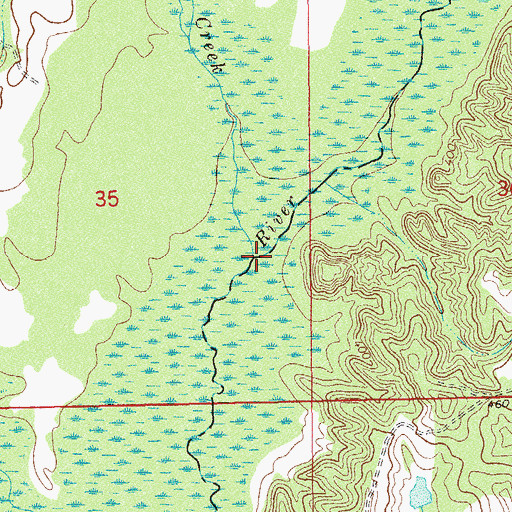 Topographic Map of Spring Creek, AL