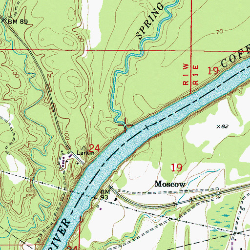 Topographic Map of Spring Creek, AL