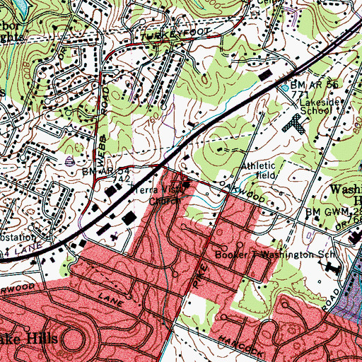 Topographic Map of Terra Vista Church, TN