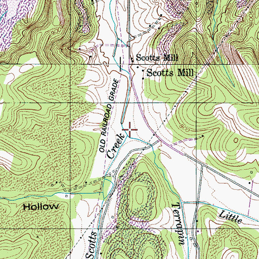 Topographic Map of Terrapin Branch, TN