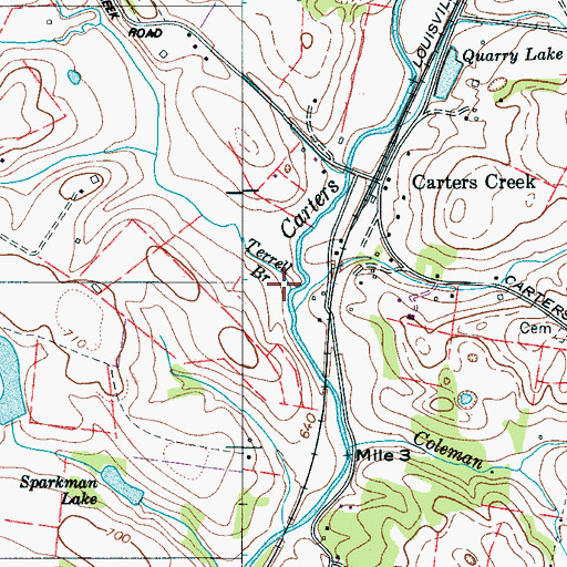 Topographic Map of Terrell Branch, TN