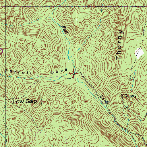 Topographic Map of Terrell Cove, TN