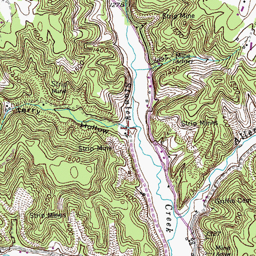 Topographic Map of Terry Hollow, TN