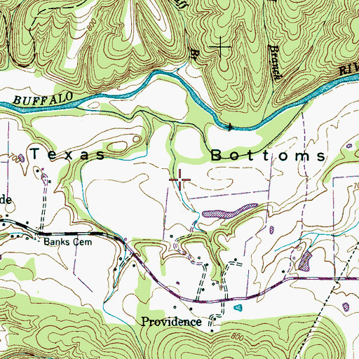 Topographic Map of Texas Bottoms, TN