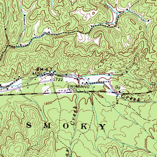 Topographic Map of Texas Creek, TN