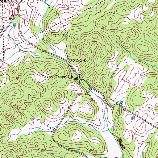 Topographic Map of Texas Grove Church, TN