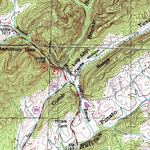 Topographic Map of Texas Hollow, TN