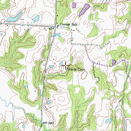 Topographic Map of Tharp Cemetery, TN