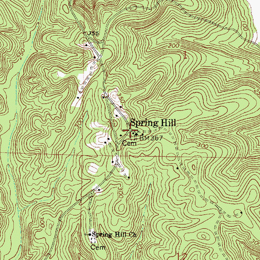 Topographic Map of Spring Hill, AL