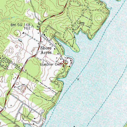 Topographic Map of Thatcher Cemetery, TN