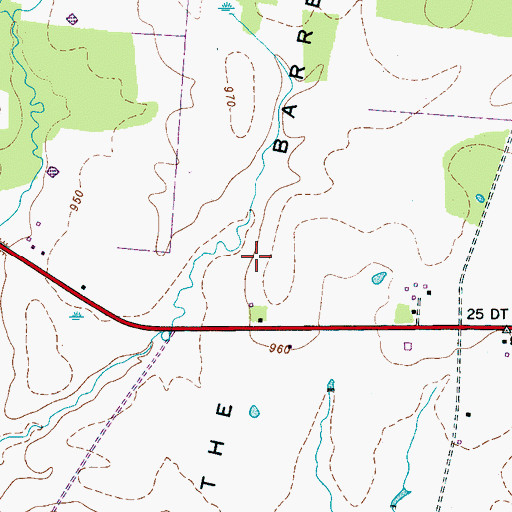 Topographic Map of The Barrens, TN