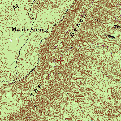 Topographic Map of The Bench, TN