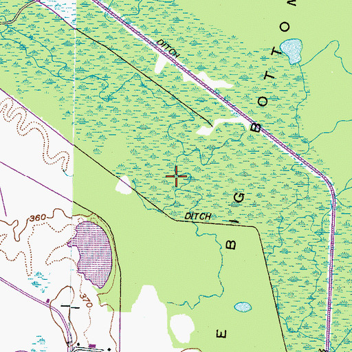 Topographic Map of The Big Bottom, TN