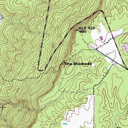 Topographic Map of The Blockade, TN