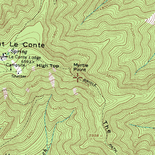 Topographic Map of The Boulevard, TN