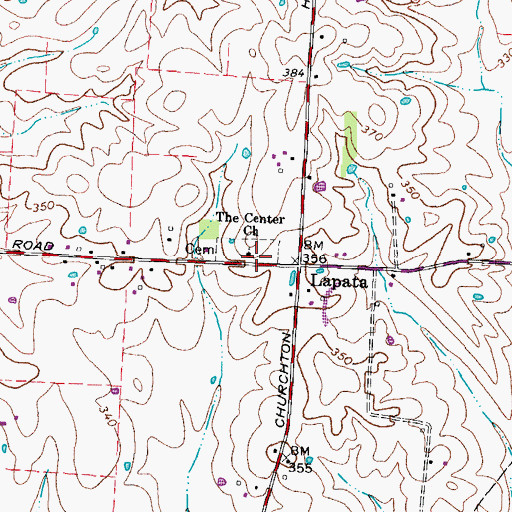 Topographic Map of The Center Church, TN