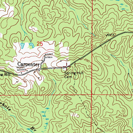 Topographic Map of Spring Hill Cemetery, AL