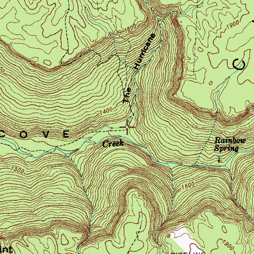 Topographic Map of The Hurricane, TN