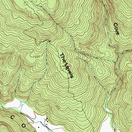 Topographic Map of The Levels, TN