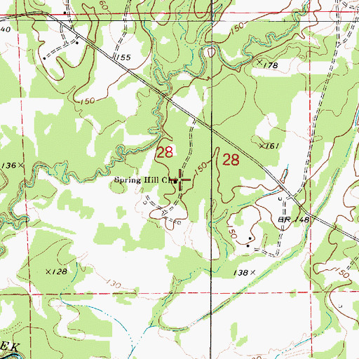 Topographic Map of Spring Hill Church, AL