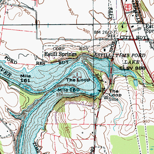 Topographic Map of The Loop, TN
