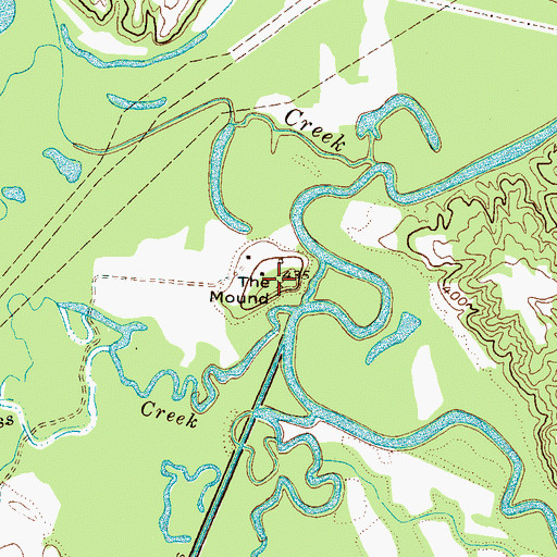 Topographic Map of The Mound, TN