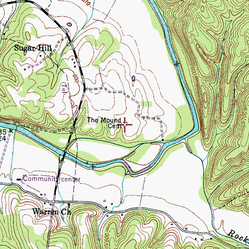 Topographic Map of The Mound Cemetery, TN