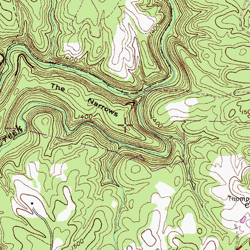 Topographic Map of The Narrows, TN