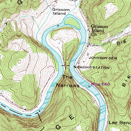 Topographic Map of The Narrows, TN