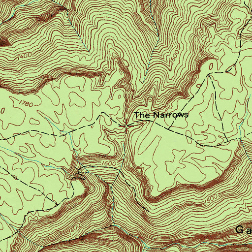 Topographic Map of The Narrows, TN