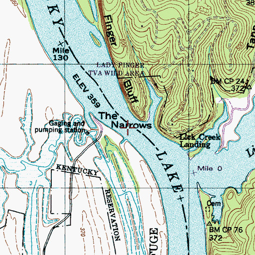 Topographic Map of The Narrows, TN