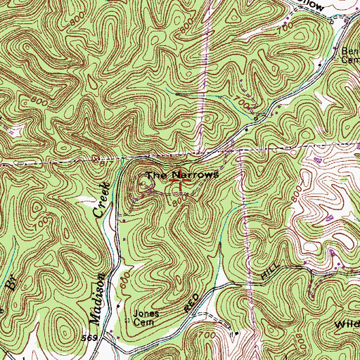 Topographic Map of The Narrows, TN