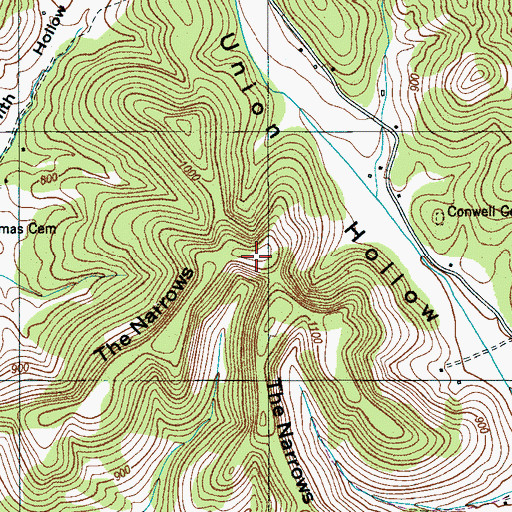 Topographic Map of The Narrows, TN