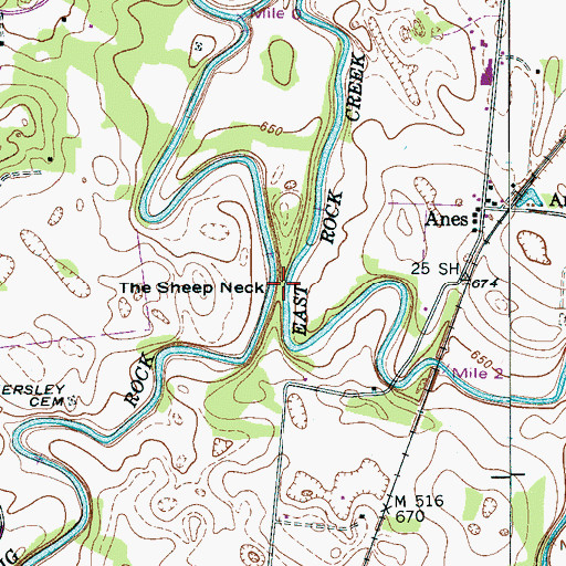 Topographic Map of The Sheep Neck, TN