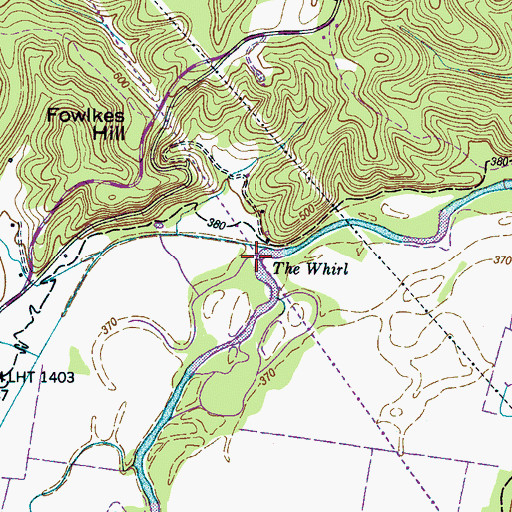 Topographic Map of The Whirl, TN