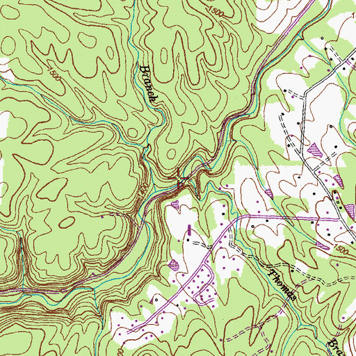 Topographic Map of Thomas Branch, TN