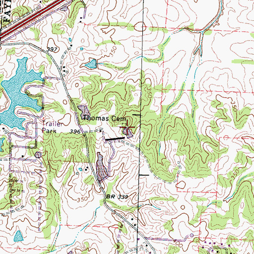 Topographic Map of Thomas Cemetery, TN