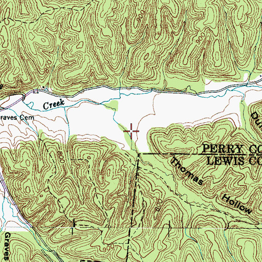 Topographic Map of Thomas Hollow, TN